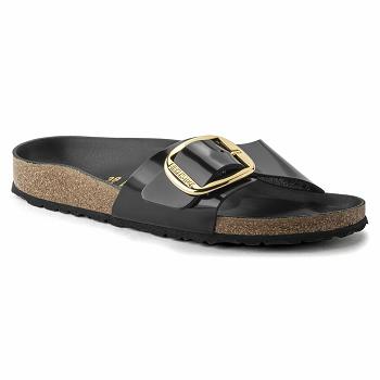 Madrid Birkenstock Big Prackou High Shine Natural Lakovane Kozene Damske Čierne | SK 132AHK